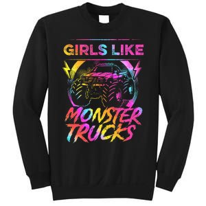 Like Monster Trucks Too Girl Monster Truck Sweatshirt