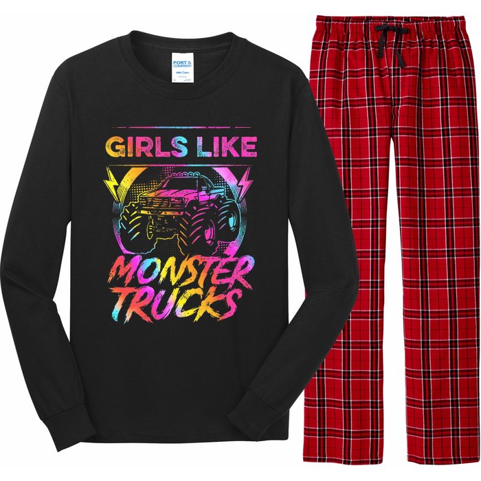 Like Monster Trucks Too Girl Monster Truck Long Sleeve Pajama Set