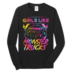 Like Monster Trucks Too Girl Monster Truck Tall Long Sleeve T-Shirt