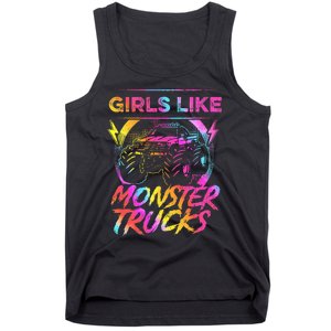 Like Monster Trucks Too Girl Monster Truck Tank Top