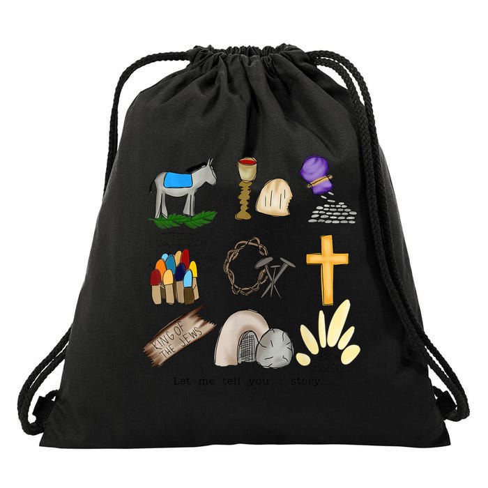 Let Me Tell You A Story Jesus Religious Christian Easter Drawstring Bag