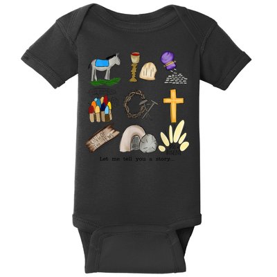Let Me Tell You A Story Jesus Religious Christian Easter Baby Bodysuit