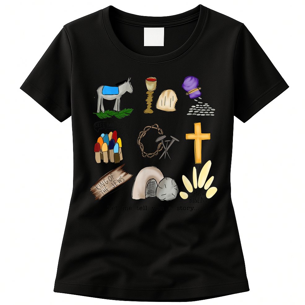 Let Me Tell You A Story Jesus Religious Christian Easter Womens T-Shirt