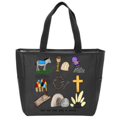 Let Me Tell You A Story Jesus Religious Christian Easter Zip Tote Bag