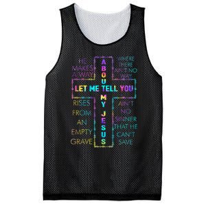 Let Me Tell You About My Jesus Christian Bible God Tie Dye Mesh Reversible Basketball Jersey Tank