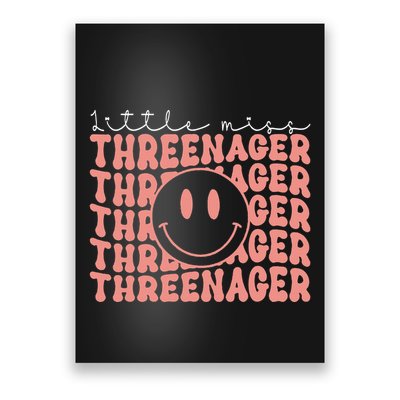 Little Miss Threenager 3rd birthday Boho Cute Poster