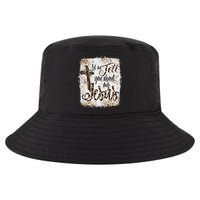 Let Me Tell You About My Jesus Leopard Bleached Bible Cool Comfort Performance Bucket Hat