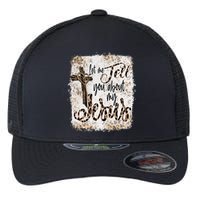 Let Me Tell You About My Jesus Leopard Bleached Bible Flexfit Unipanel Trucker Cap