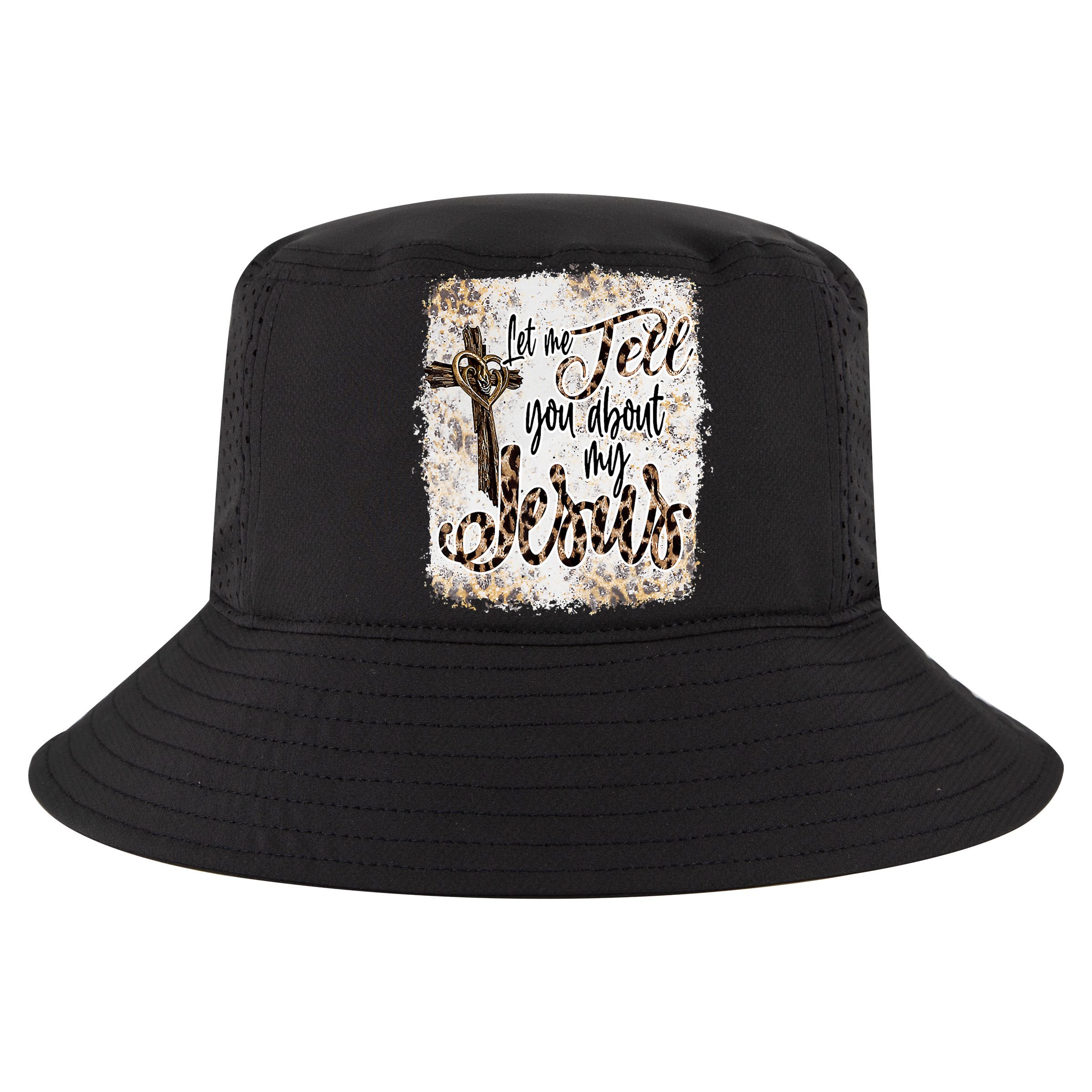 Let Me Tell You About My Jesus Leopard Bleached Bible 16 in Basic Backpack