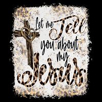 Let Me Tell You About My Jesus Leopard Bleached Bible 16 in Basic Backpack