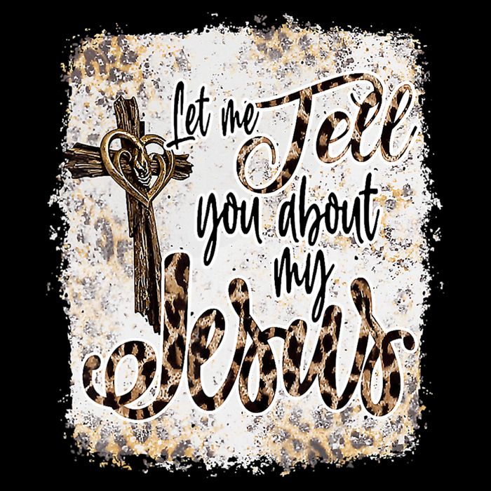 Let Me Tell You About My Jesus Leopard Bleached Bible 16 in Basic Backpack
