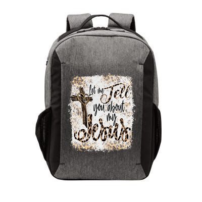 Let Me Tell You About My Jesus Leopard Bleached Bible Vector Backpack