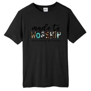 Leopard Made To Worship Bible Christian Western Country Gift Tall Fusion ChromaSoft Performance T-Shirt