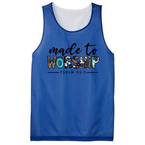 Leopard Made To Worship Bible Christian Western Country Gift Mesh Reversible Basketball Jersey Tank