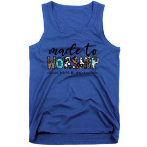 Leopard Made To Worship Bible Christian Western Country Gift Tank Top