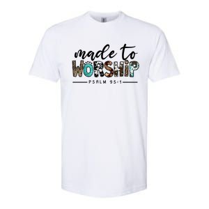 Leopard Made To Worship Bible Christian Western Country Gift Softstyle CVC T-Shirt