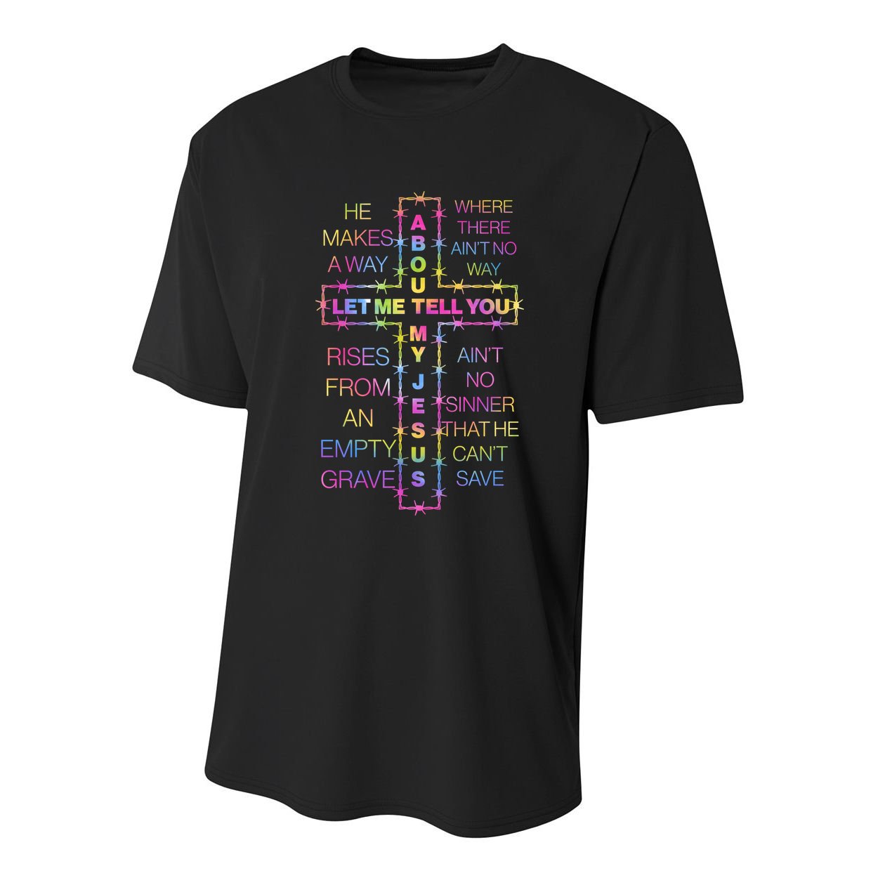 Let Me Tell You About My Jesus Youth Performance Sprint T-Shirt