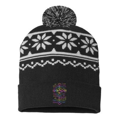 Let Me Tell You About My Jesus USA-Made Snowflake Beanie