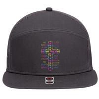 Let Me Tell You About My Jesus 7 Panel Mesh Trucker Snapback Hat