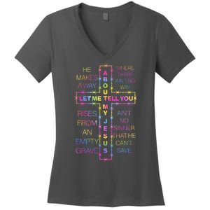 Let Me Tell You About My Jesus Women's V-Neck T-Shirt