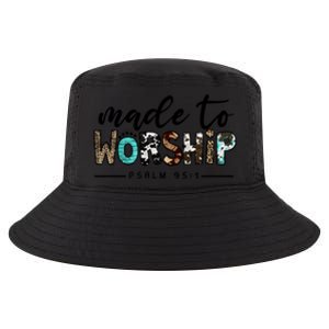 Leopard Made To Worship Bible Christian Western Country Gift Cool Comfort Performance Bucket Hat