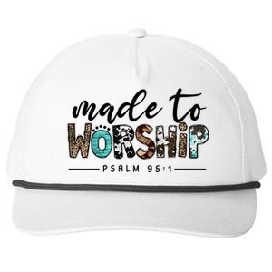 Leopard Made To Worship Bible Christian Western Country Gift Snapback Five-Panel Rope Hat