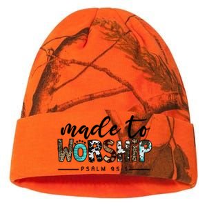 Leopard Made To Worship Bible Christian Western Country Gift Kati Licensed 12" Camo Beanie