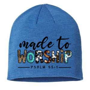 Leopard Made To Worship Bible Christian Western Country Gift Sustainable Beanie