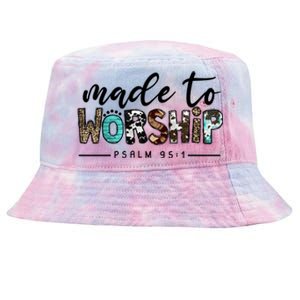 Leopard Made To Worship Bible Christian Western Country Gift Tie-Dyed Bucket Hat