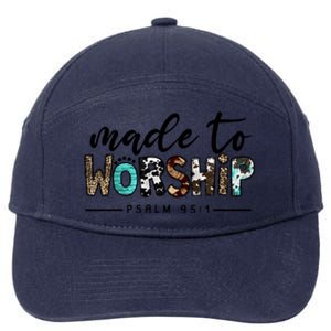 Leopard Made To Worship Bible Christian Western Country Gift 7-Panel Snapback Hat