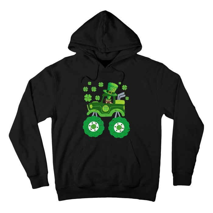 Leprechaun Monster Truck Pugs St Patricks Day Dog Lover Hoodie