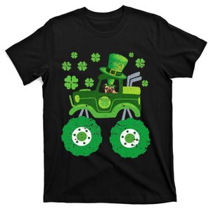 Leprechaun Monster Truck Pugs St Patricks Day Dog Lover T-Shirt