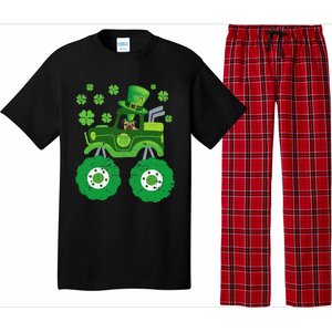 Leprechaun Monster Truck Pugs St Patricks Day Dog Lover Pajama Set