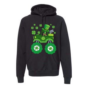 Leprechaun Monster Truck Pugs St Patricks Day Dog Lover Premium Hoodie