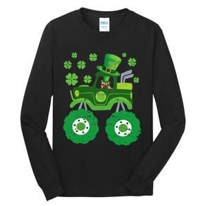 Leprechaun Monster Truck Pugs St Patricks Day Dog Lover Tall Long Sleeve T-Shirt