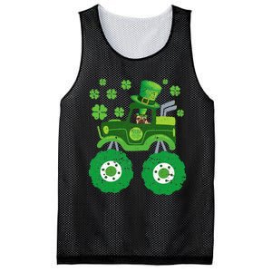 Leprechaun Monster Truck Pugs St Patricks Day Dog Lover Mesh Reversible Basketball Jersey Tank