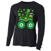 Leprechaun Monster Truck Pugs St Patricks Day Dog Lover Cooling Performance Long Sleeve Crew