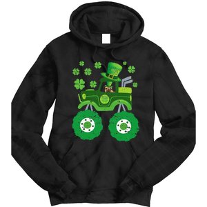 Leprechaun Monster Truck Pugs St Patricks Day Dog Lover Tie Dye Hoodie