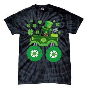 Leprechaun Monster Truck Pugs St Patricks Day Dog Lover Tie-Dye T-Shirt