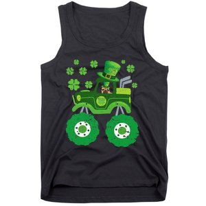 Leprechaun Monster Truck Pugs St Patricks Day Dog Lover Tank Top