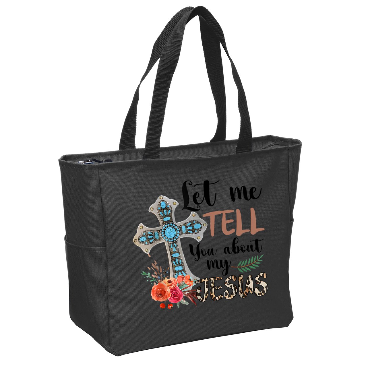 Let Me Tell You About My Jesus Christian Bible God Zip Tote Bag