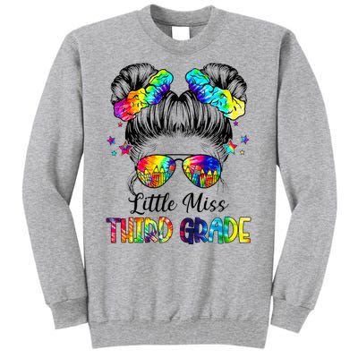 Little Miss Third Grade Messy Bun Back To School Tall Sweatshirt