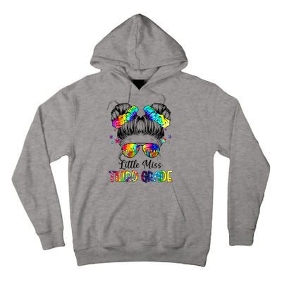 Little Miss Third Grade Messy Bun Back To School Tall Hoodie