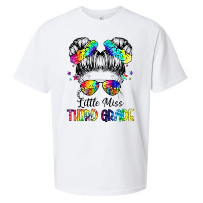 Little Miss Third Grade Messy Bun Back To School Sueded Cloud Jersey T-Shirt