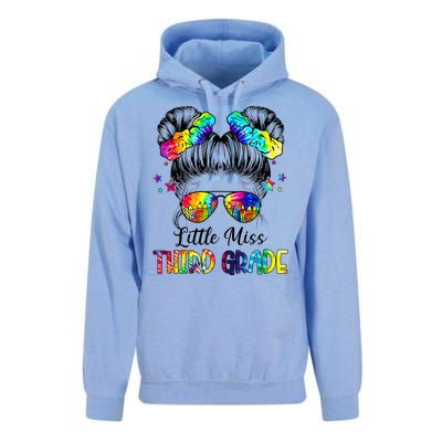 Little Miss Third Grade Messy Bun Back To School Unisex Surf Hoodie