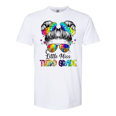 Little Miss Third Grade Messy Bun Back To School Softstyle CVC T-Shirt