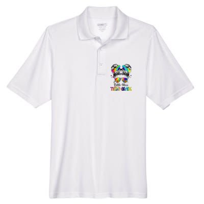 Little Miss Third Grade Messy Bun Back To School Men's Origin Performance Pique Polo