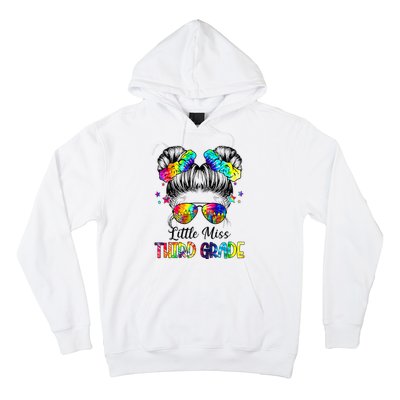 Little Miss Third Grade Messy Bun Back To School Hoodie