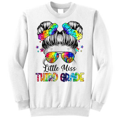 Little Miss Third Grade Messy Bun Back To School Sweatshirt