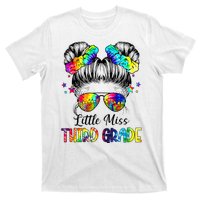 Little Miss Third Grade Messy Bun Back To School T-Shirt